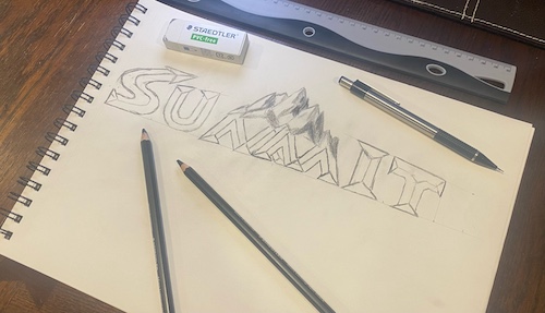 Hand drawn custom logo design